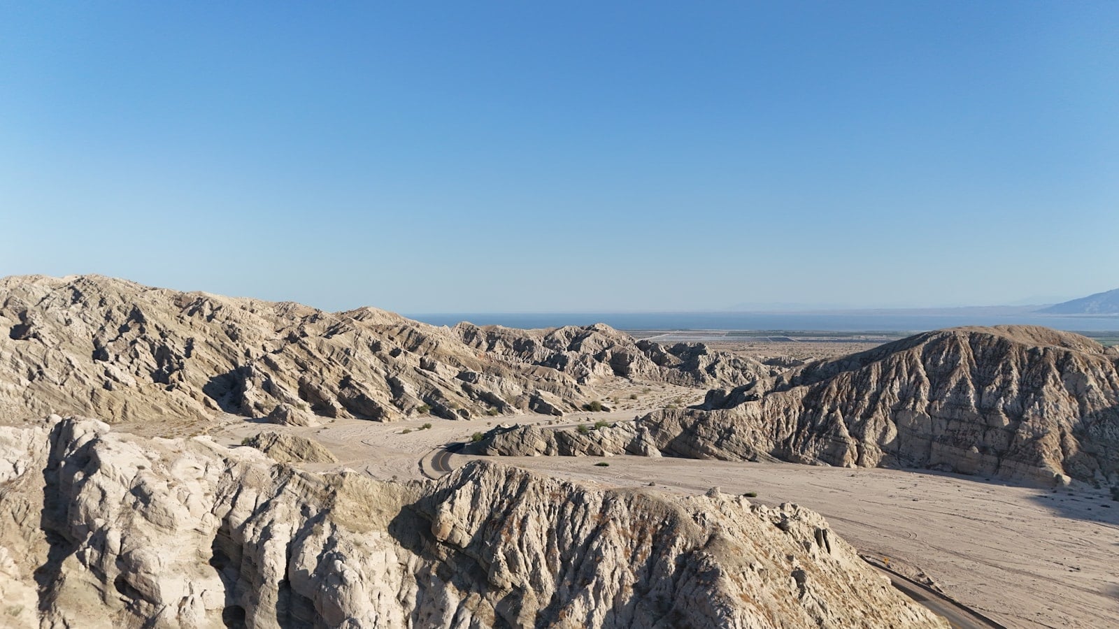 Eroded badlands stretching across Anza-Borrego Desert State Park