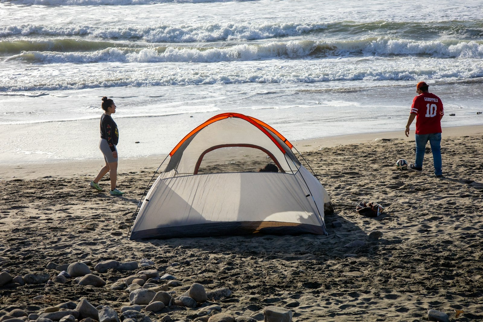 A campsite beneath San Diego County mountain trees