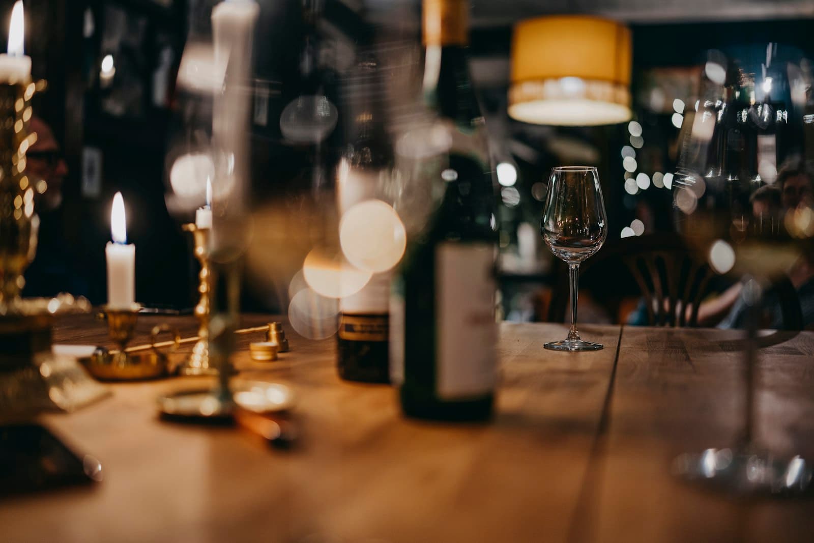A polished restaurant table set for an anniversary dinner