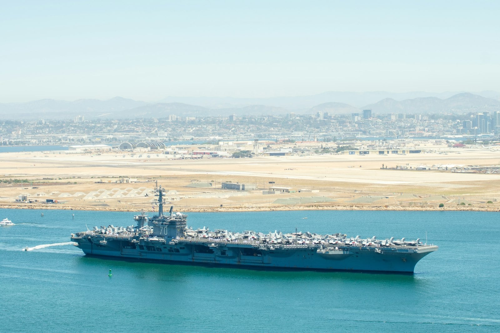 The USS Midway beside Downtown San Diego's Embarcadero