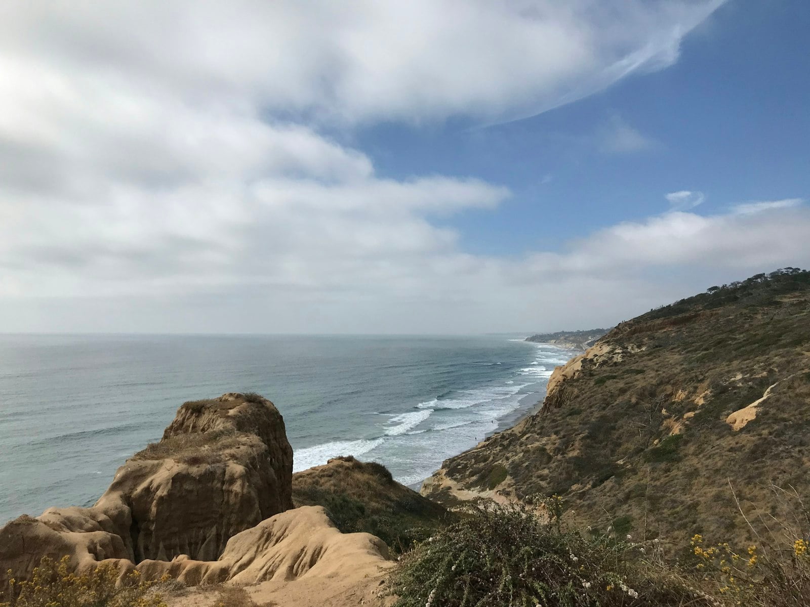 A San Diego trail crossing a coastal bluff