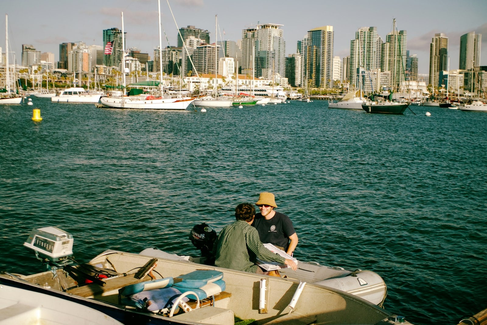 San Diego's harbor and skyline viewed from the water